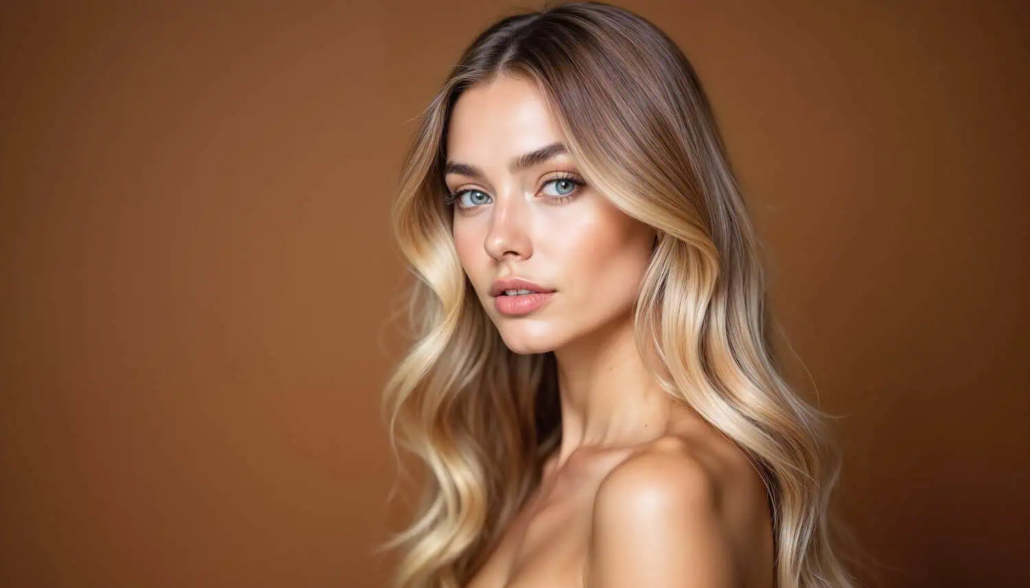 Woman with long blonde hair posing in Niceville, FL | Blissful Beauty Bar